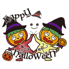 [LINEスタンプ] マイペースな双子@Halloween