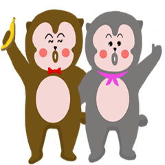 [LINEスタンプ] モン、キキ