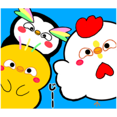 [LINEスタンプ] まんまるマユ毛ペンギンと仲間たち。