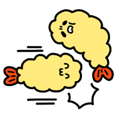 [LINEスタンプ] 幸せしたエビフライ