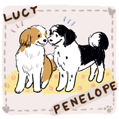 [LINEスタンプ] LUCY ＆ PENELOPE (英語版)の画像（メイン）
