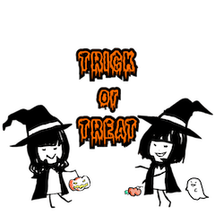 [LINEスタンプ] ハロウィンもめいこたんとりぃこたん