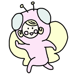[LINEスタンプ] 蝶々の着ぐるみを着た女の子のスタンプ