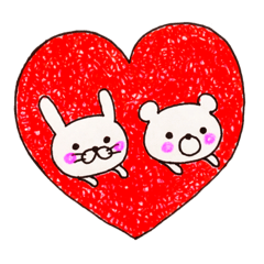 [LINEスタンプ] うさくまカップル 1