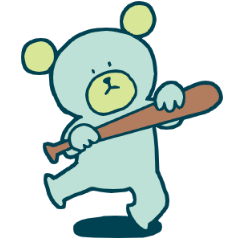 [LINEスタンプ] クマさんは青色
