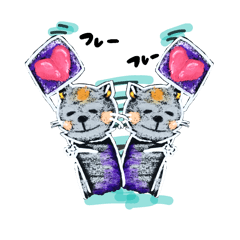 [LINEスタンプ] チョークアート猫の毎日