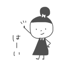 [LINEスタンプ] モノクロおだんごちゃん