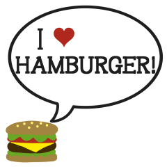 [LINEスタンプ] I love hamburger！の画像（メイン）