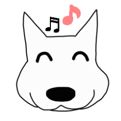 [LINEスタンプ] 動く白い犬