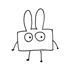 [LINEスタンプ] 角張ったうさぎ