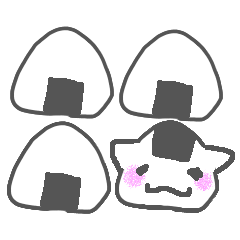 [LINEスタンプ] おむすびねこ