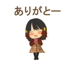 [LINEスタンプ] ［オリジナル］黒髪少女スタンプ( 'ω' و(و
