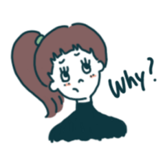 [LINEスタンプ] レトロでオン眉な女の子