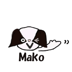 [LINEスタンプ] 英語でマコちゃん。日本犬の狆です。