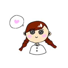 [LINEスタンプ] みつあみこちゃん◎