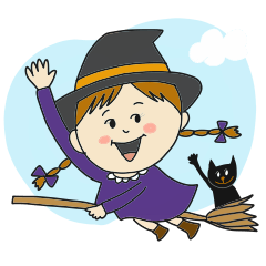 [LINEスタンプ] 黒ネコぼん太のハロウィンパーティー