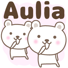 Cute bear stickers name, Aulia
