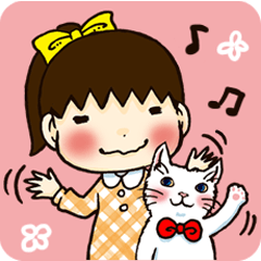 [LINEスタンプ] お話苦手な女の子とネコ君