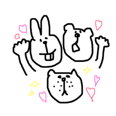 [LINEスタンプ] ねことくまとうさぎ