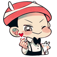 [LINEスタンプ] キノコヘッドボーイ