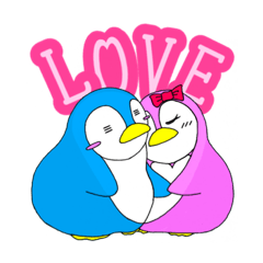 [LINEスタンプ] なかよしペンギンズのでか文字スタンプ