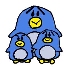 [LINEスタンプ] 子連れペンギンのユウキ