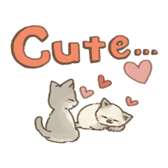 [LINEスタンプ] 可愛い子猫のでか文字スタンプ～英語ver～2の画像（メイン）