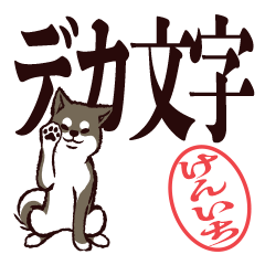 [LINEスタンプ] 黒柴けんいち（デカ文字・敬語）