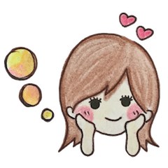 [LINEスタンプ] 手描き彼女ちゃん