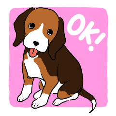 [LINEスタンプ] ビーグル犬ハッピー