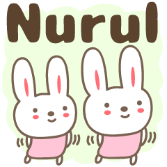 [LINEスタンプ] Cute rabbit stickers name, Nurulの画像（メイン）