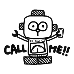 [LINEスタンプ] モノクロなロボット