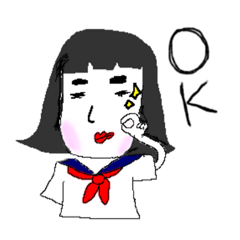 [LINEスタンプ] まろ眉JK