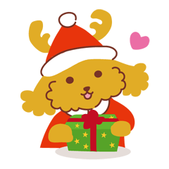 [LINEスタンプ] トイプードルのモフプー_クリスマス＆お正月の画像（メイン）