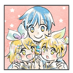 [LINEスタンプ] 鏡音リン・鏡音レン・KAITOのひとコマ