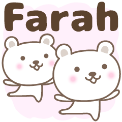 [LINEスタンプ] Cute bear stickers name, Farahの画像（メイン）