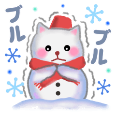 [LINEスタンプ] 雪だるまネコさん 2019