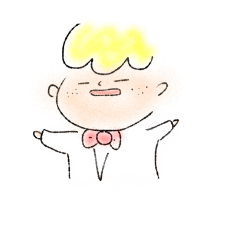 [LINEスタンプ] 金髪天パのそばかすくん