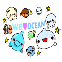 [LINEスタンプ] We ♡ ocean！