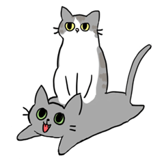 [LINEスタンプ] 姉弟猫のスタンプの画像（メイン）
