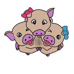 [LINEスタンプ] 豚の3姉弟