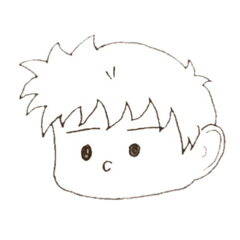 [LINEスタンプ] 斜め向きの白い男の子