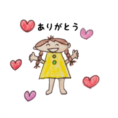 [LINEスタンプ] 手書きほっこり みよこちゃんのHappy life