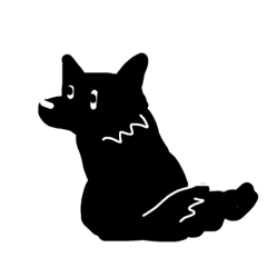 [LINEスタンプ] 黒ワンコとニャンコ