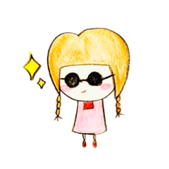 [LINEスタンプ] おさげ髪の女の子スタンプ16個