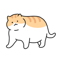 [LINEスタンプ] 太った猫はかわいいの画像（メイン）