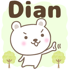 Cute bear stickers name, Dian