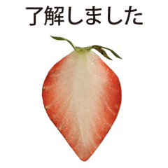 [LINEスタンプ] イチゴ半分 と 敬語の画像（メイン）