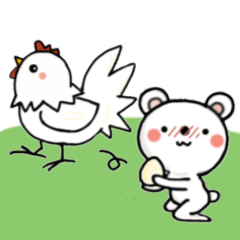 [LINEスタンプ] 白くまちゃん5 鳥がいっぱいVer.