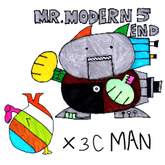 [LINEスタンプ] MR.MODERN 5 x 3C MAN